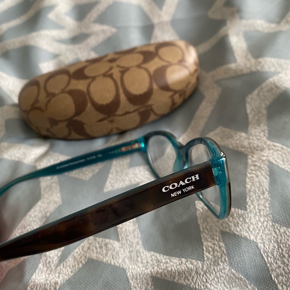 Coach Tortoise and Teal Glasses and case - Picture 5 of 5